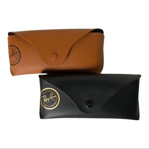 2 Ray-Ban Sunglasses Case Bundle- Brown & Black